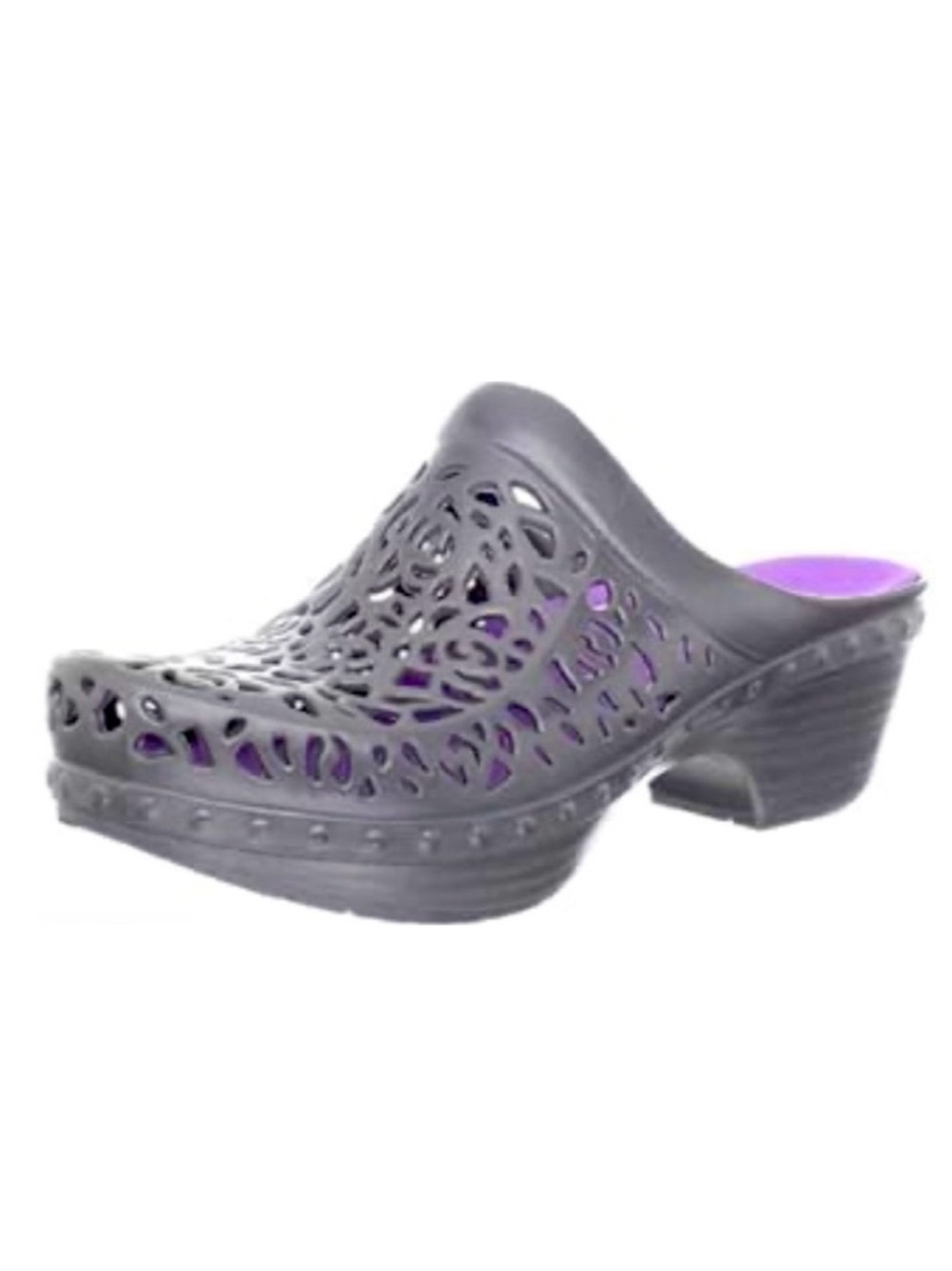 Dansko Pippa Molded Clog Shoe Silver Gray Lasercut Orthopedic Arch Support 39